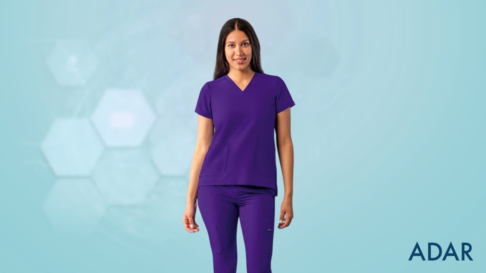 Modern V neck Scrub Top for Women : Adar Uniforms