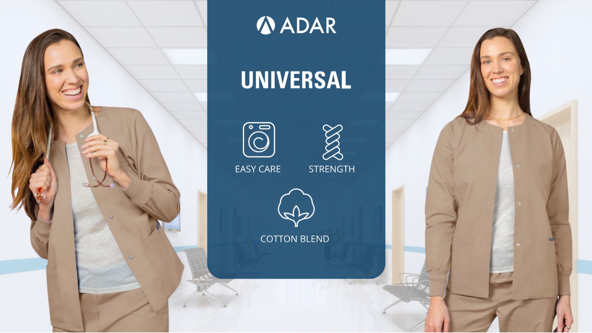 Womens Medical Scrub Jacket for Doctors & Nurses by Adar Uniforms