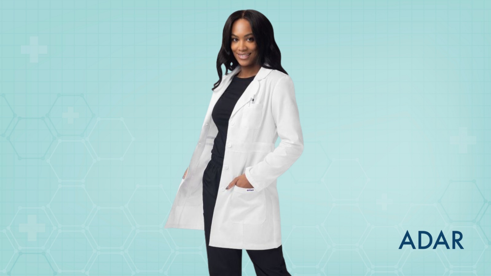 Professional Womens Lab Coat for Doctors and Nurses by Adar Uniforms