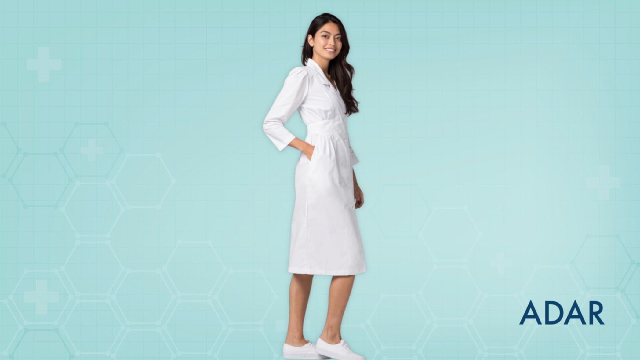 Stylish Womens Midriff Dress for doctors & nurses by Adar Uniforms
