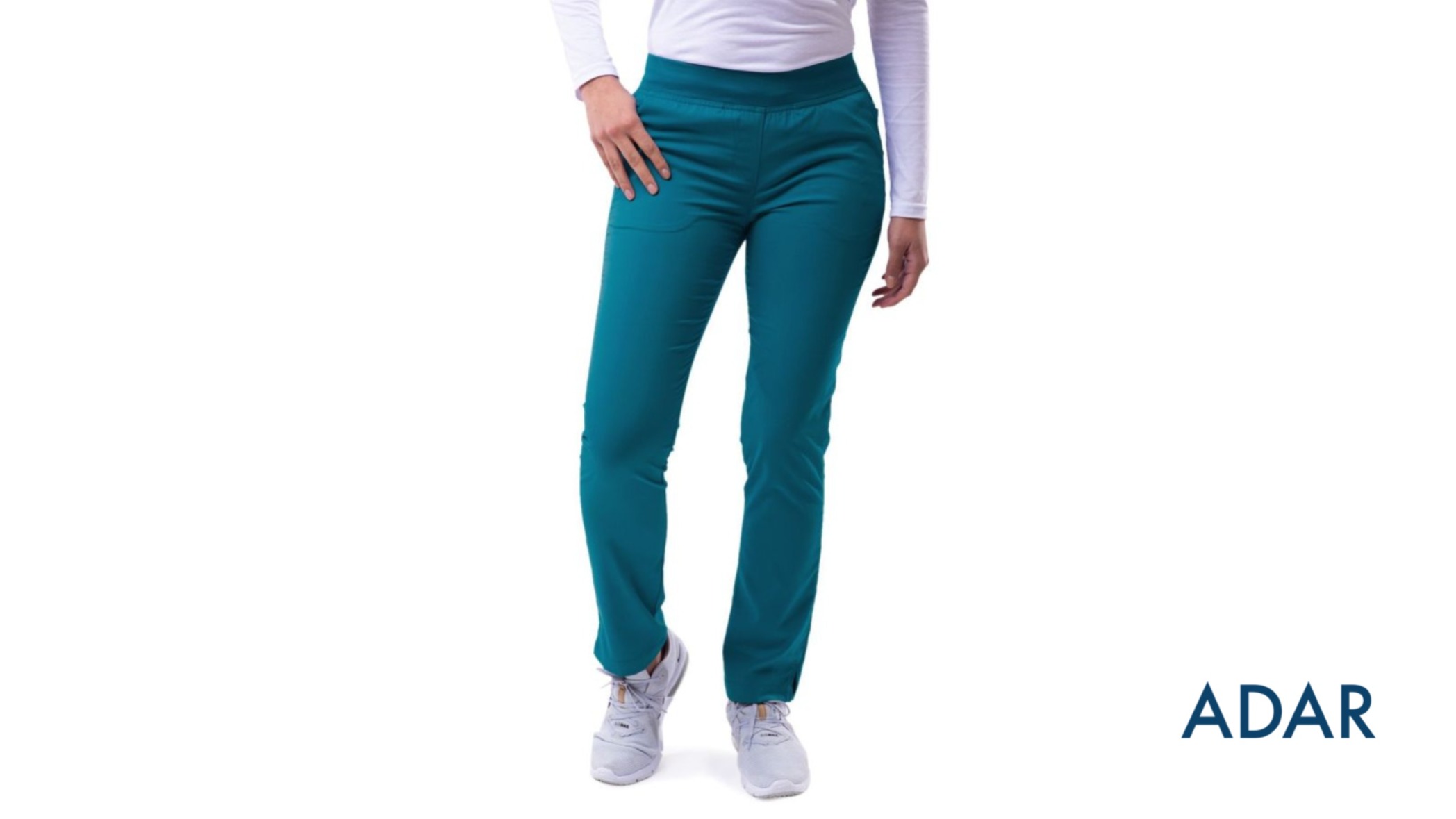 Womens Skinny Leg Yoga Scrub Pant by Adar Uniforms