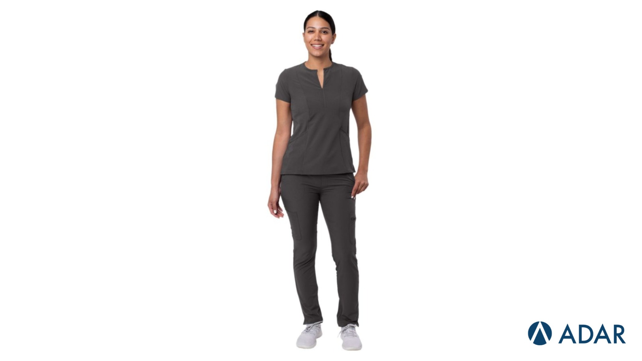 Pewter Scrubs for Womens Go Higher Scrub Set by Adar Uniforms