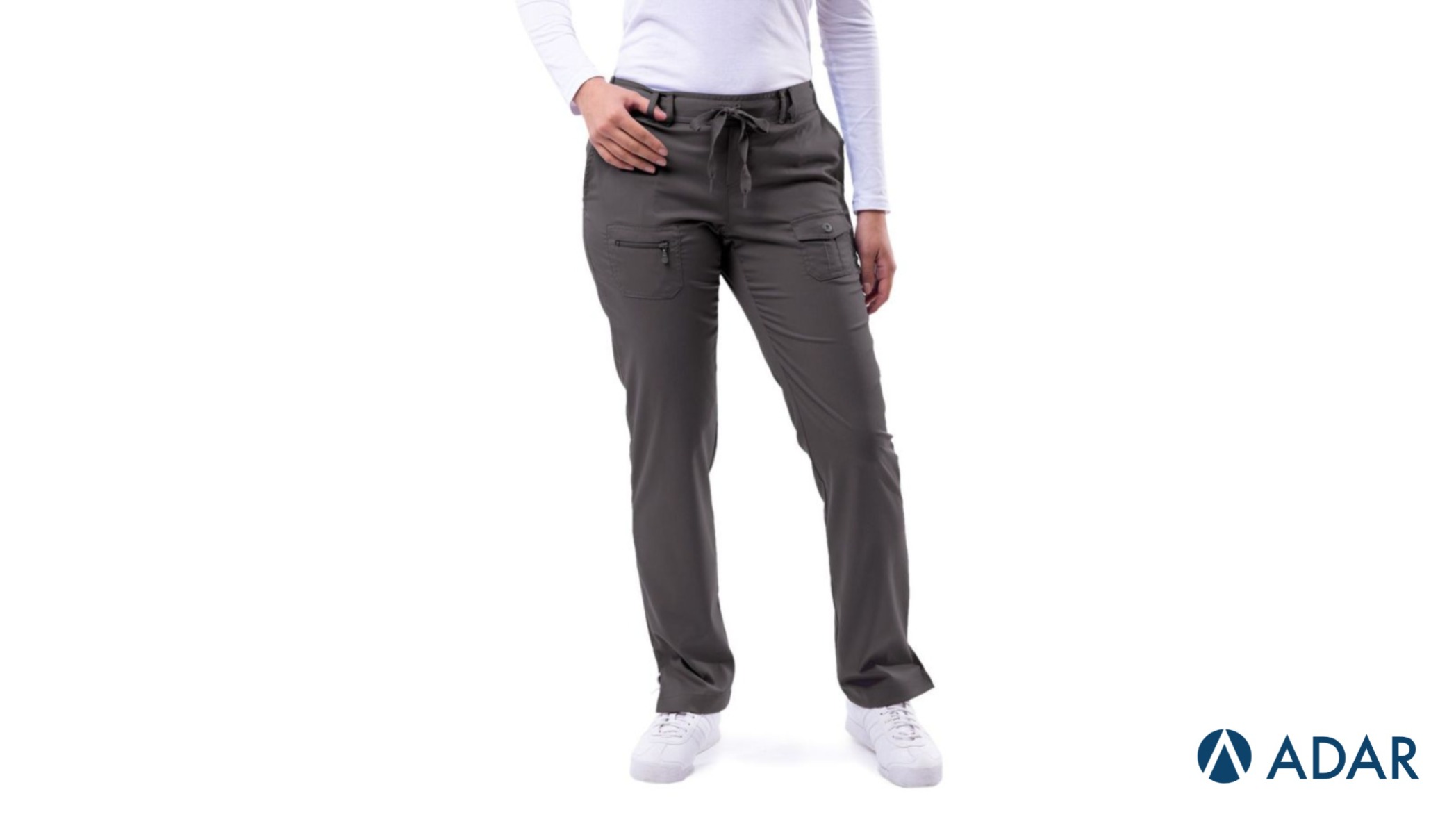 Pewter scrubs in Womens 6 Pocket Medical Scrub Pant : Adar Uniforms