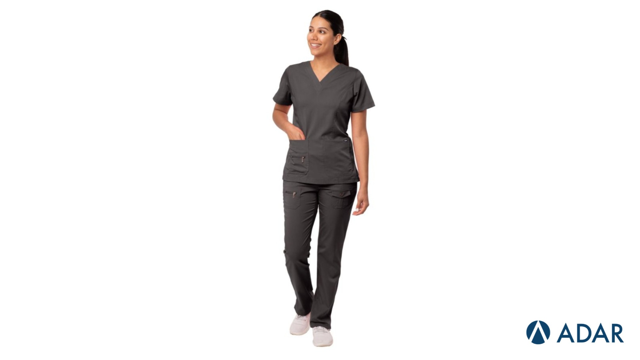 Pewter Scrubs for Women in Medical Plus Scrub Set : Adar Uniforms